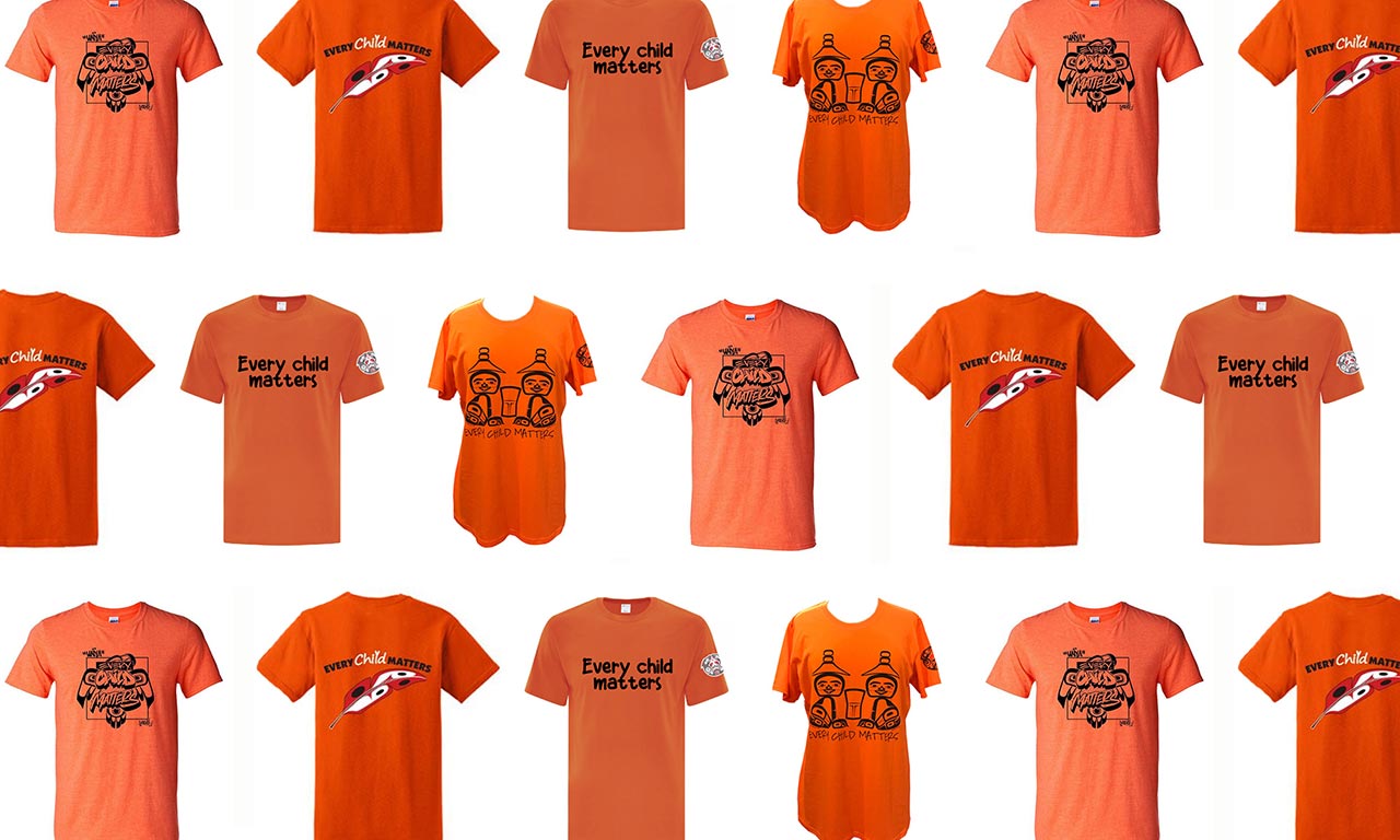 orange t shirt front and back