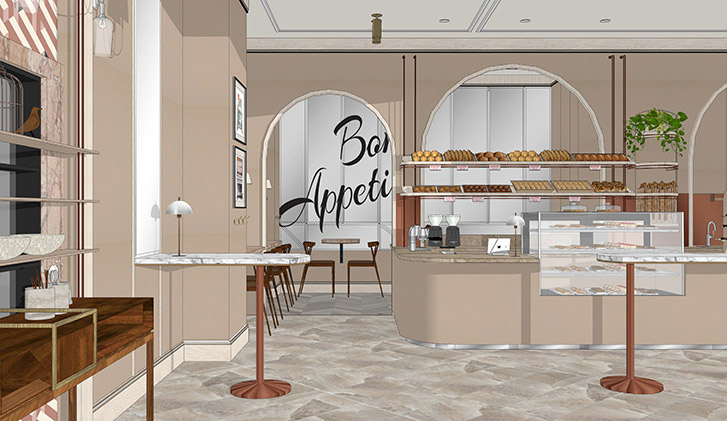 Beaucoup Bakery downtown Ste. Marie restaurant design