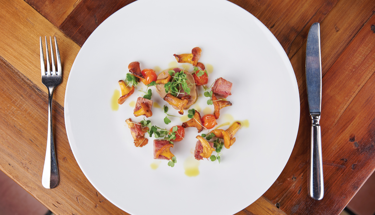 elegantly plated mushrooms