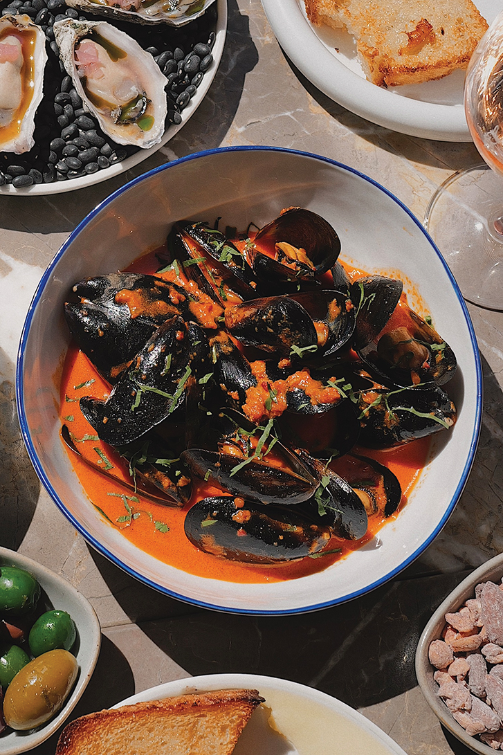 mussels and nduja