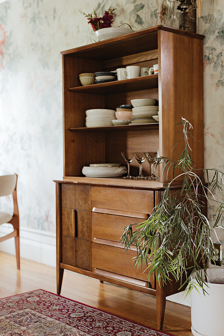 a teak, vintage buffet cabinet