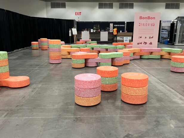 colourful seating in conventions centre