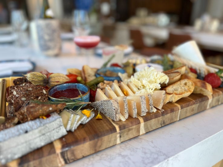 platter of meat and cheese