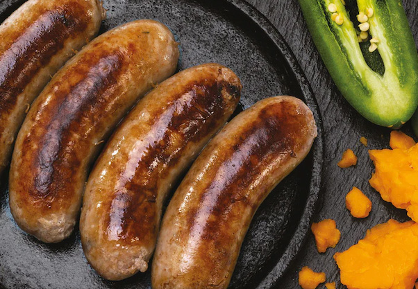 Jalapeno Cheddar Bratwurst, Home on the Range Organics–The Mad Brit Sausage Co.