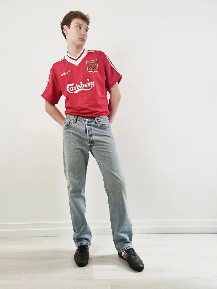 Liverpool x Adidas Vintage 1995/⁠1996 Mesh Home Jersey ($200)