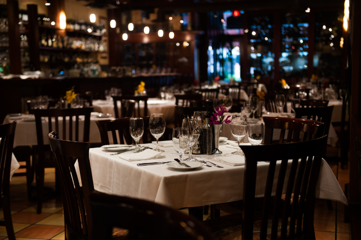 table in an elegant restaurant