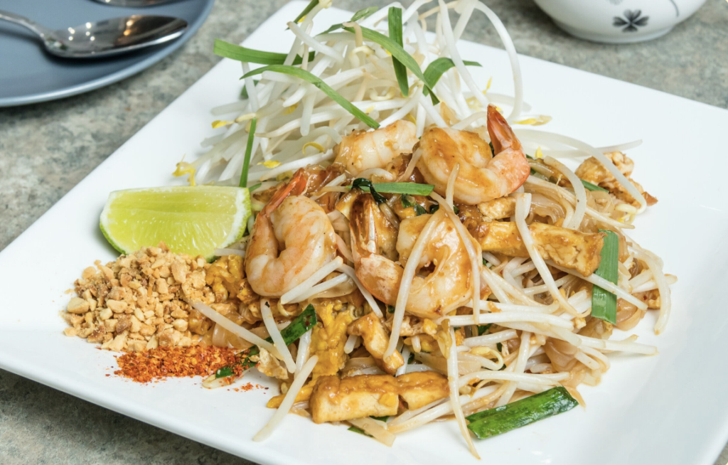 Plate of Thai food at Unchai.