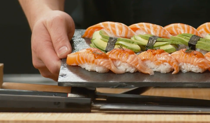 Plate of sushi. 
