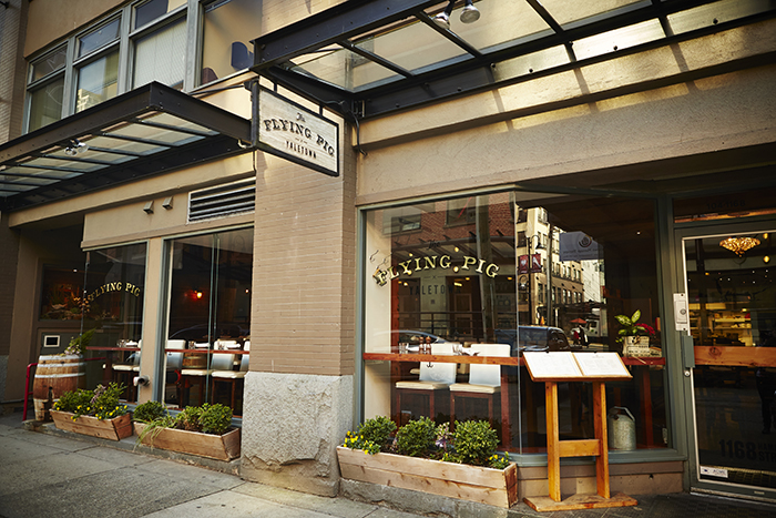 Exterior of Flying Pig's Yaletown restaurant. 