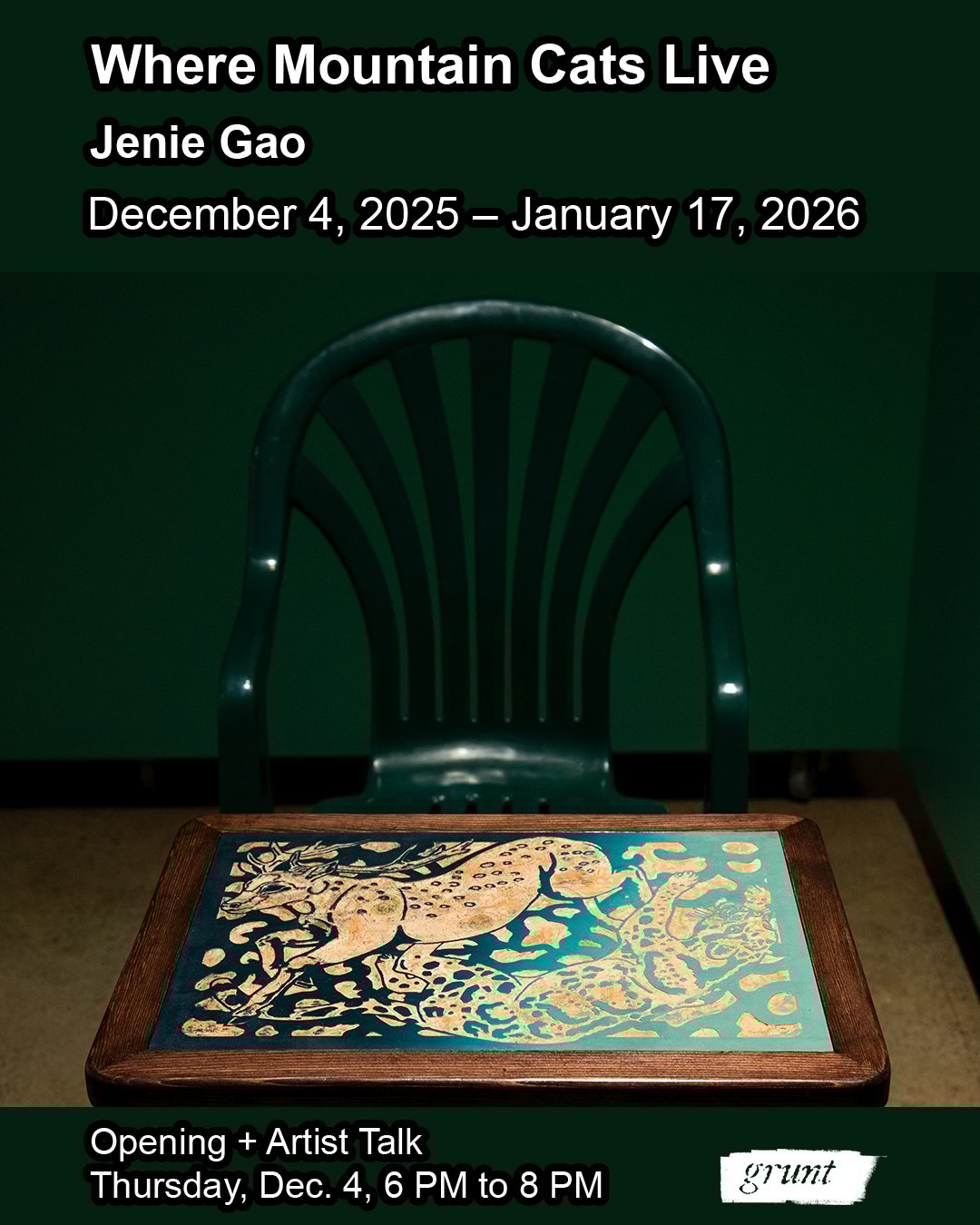 Where Mountain Cats Live – Exhibition Opening Reception + Artist Talk Dec. 4!