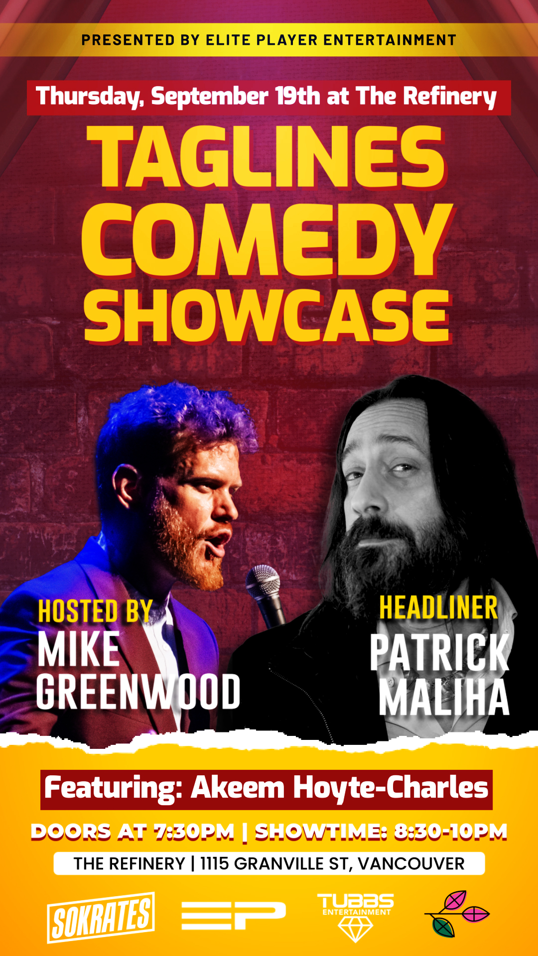 TAGLINES PRO COMEDY SHOW + AFTERPARTY